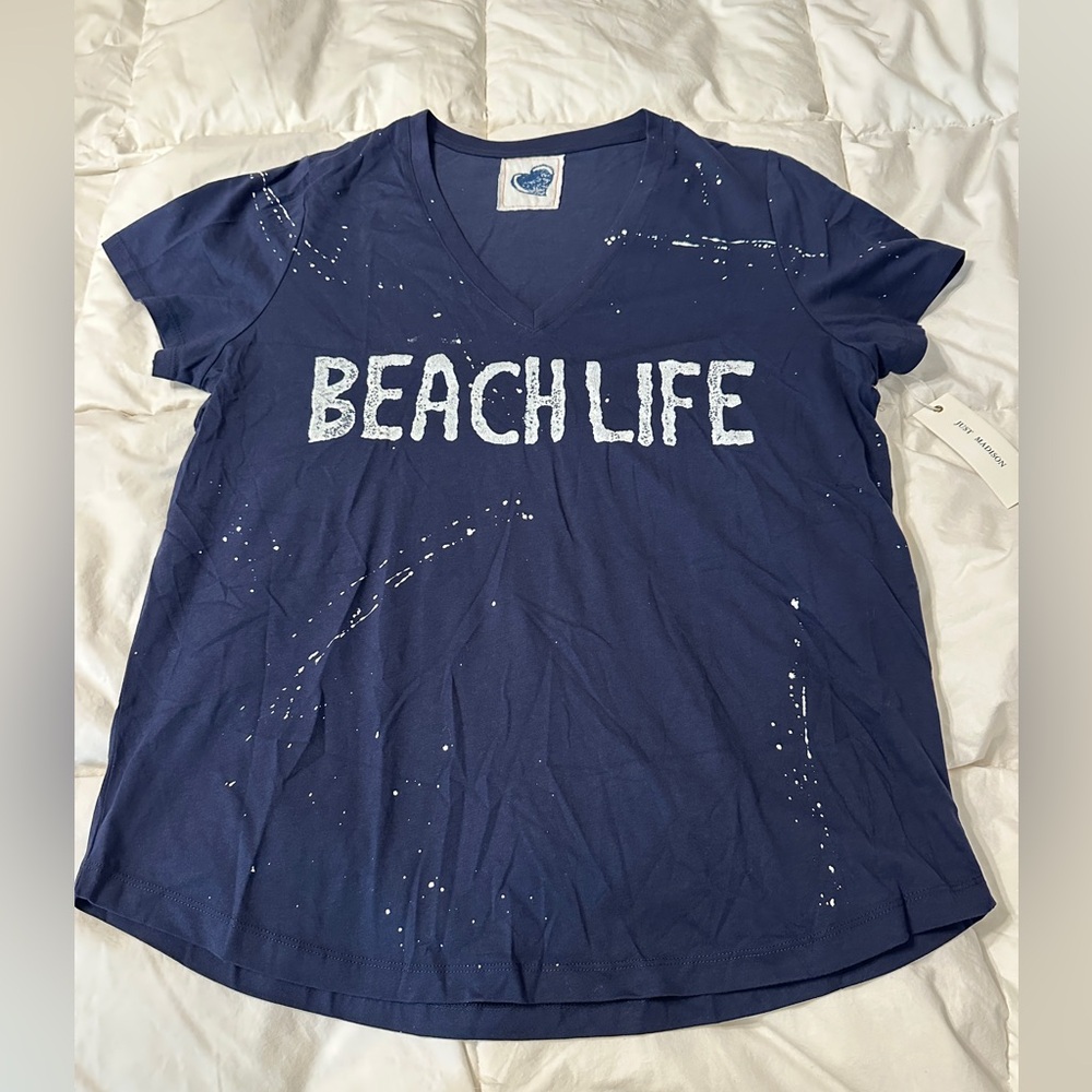 Just Madison Blue 'Beach Life' T-Shirt - NWT - Size M (estimated)